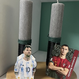 Πασχαλινή λαμπάδα ποδοσφαιριστής «Messi» - αγόρι, λαμπάδες, με ξύλινο στοιχείο - 2