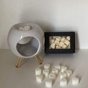 ΣΕΤ Wax Melt Elegance Mini Hearts 70g με Αρωματιστή Λευκό - αρωματικά κεριά