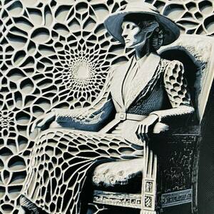 Τρισδιάστατος ανάγλυφος πίνακας "Lady Voronoi" - πίνακες & κάδρα, 3d, 3d κάδρο - 3