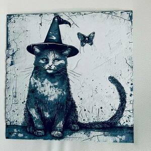 Τρισδιάστατος ανάγλυφος πίνακας "Mage cat" - πίνακες & κάδρα, 3d, 3d κάδρο