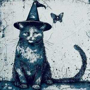 Τρισδιάστατος ανάγλυφος πίνακας "Mage cat" - πίνακες & κάδρα, 3d, 3d κάδρο - 2