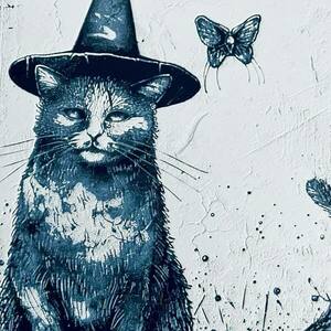 Τρισδιάστατος ανάγλυφος πίνακας "Mage cat" - πίνακες & κάδρα, 3d, 3d κάδρο - 3