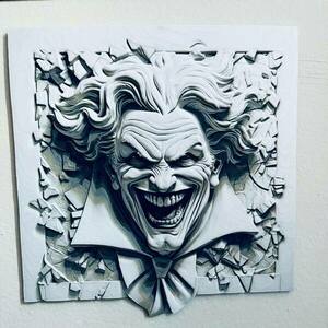 Τρισδιάστατος ανάγλυφος πίνακας "Joker" - πίνακες & κάδρα, 3d, 3d κάδρο