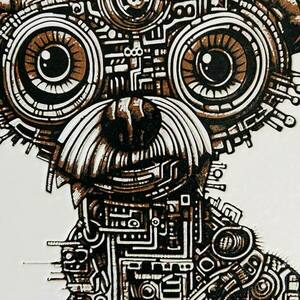 Τρισδιάστατος ανάγλυφος πίνακας "cyber dog" - πίνακες & κάδρα, 3d, 3d κάδρο - 3