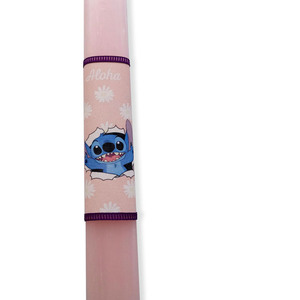 Λαμπάδα "Stitch" αρωματική ροζ κερί 30εκ - κορίτσι, λαμπάδες, για παιδιά, ήρωες κινουμένων σχεδίων - 2
