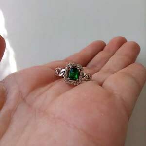 Δαχτυλίδι από ασήμι 925 με πράσινη πέτρα - ασήμι, ημιπολύτιμες πέτρες, επιπλατινωμένα - 4