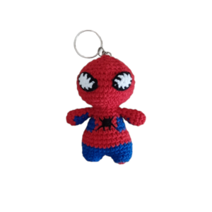 Πλεκτό μπρελόκ άνθρωπος αράχνη - λούτρινα, amigurumi, ήρωες κινουμένων σχεδίων, δώρο γεννεθλίων