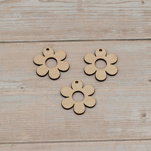 Ξύλινο λουλούδι με τρύπα - ξύλινα διακοσμητικά, υλικά κατασκευών - 3