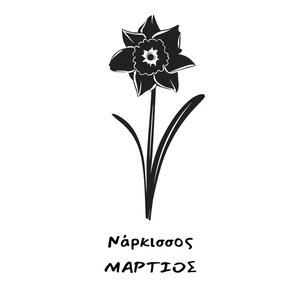 Kολιέ λουλούδι γέννησης, Μάρτιος, Νάρκισσος, με Χαλκηδόνιο. - ημιπολύτιμες πέτρες, επιχρυσωμένα, λουλούδι, ατσάλι, φλουριά - 5