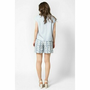 Hyacinth Shorts_Bαμβακερό Ψηλόμεσο Σορτσάκι με Πολύχρωμο Μοτίβο Flora Blue - 2