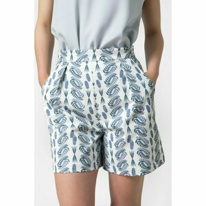 Hyacinth Shorts_Bαμβακερό Ψηλόμεσο Σορτσάκι με Πολύχρωμο Μοτίβο Flora Blue - 4