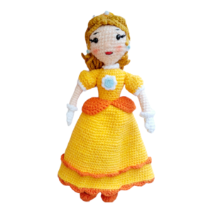 Πριγκίπισσα Daisy Σούπερ Μάριο πλεκτή (25cm) - κορίτσι, λούτρινα, πριγκίπισσα, πριγκίπισσες
