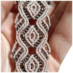 Καφέ dustypink Vintage 2 χρωμο Βραχιόλι inkas macrame 16cm+12cm επέκταση από κάθε μεριά ανοιγοκλεινομενο 2,4cm πλάτος fifirixtra - vintage, μακραμέ, κορδόνια, χεριού, αυξομειούμενα - 3