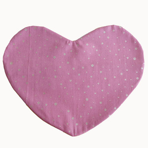 HEART PILLOW - Φυσική θερμοφόρα "pink"/ με βαμβακερή πλενόμενη θήκη /22x15 cm