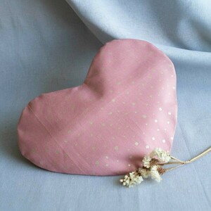 HEART PILLOW - Φυσική θερμοφόρα "pink"/ με βαμβακερή πλενόμενη θήκη /22x15 cm - 2