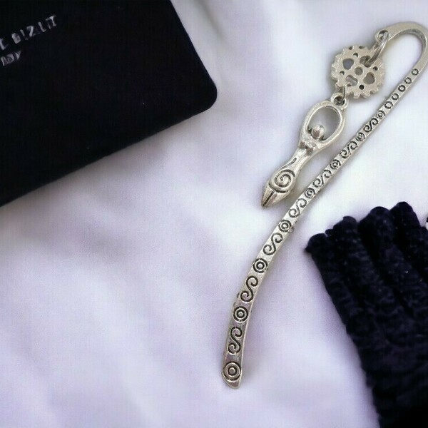 Αντικέ σελιδοδείκτης Τριπλή θεά Εκάτη Triple moon bookmark Triple goddess - σελιδοδείκτες, μεταλλικά στοιχεία - 2