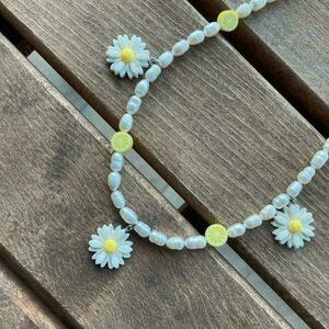Pearls, flowers and lemons - μαργαριτάρι, κοντά, λουλούδι, ατσάλι, φθηνά