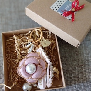 Μπρελοκ Coco channel ροζ τριαντάφυλλο δώρο για τη γιορτή της μητέρας - δώρα για γυναίκες, πρακτικό δωρο, ημέρα της μητέρας, μπρελοκ κλειδιών - 2