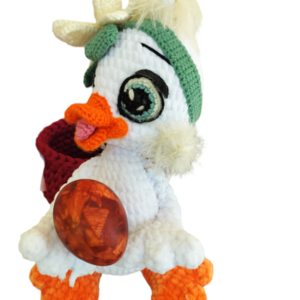 Πάπια χειροποίητη amigurumi - κορίτσι, αγόρι, λούτρινα, amigurumi, δώρο για βάφτιση - 3