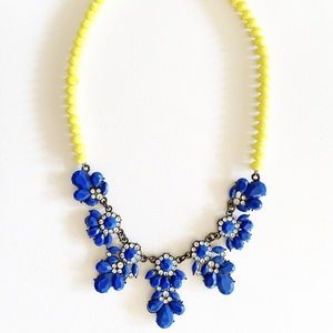 Statement beaded necklace royal blue - χάντρες, κοντά, μπλε χάντρα, φθηνά