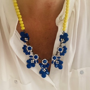 Statement beaded necklace royal blue - χάντρες, κοντά, μπλε χάντρα, φθηνά - 2