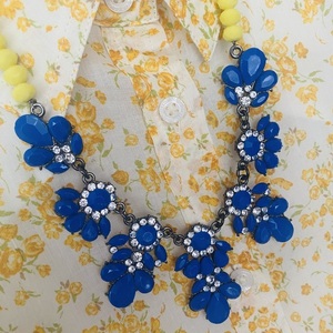 Statement beaded necklace royal blue - χάντρες, κοντά, μπλε χάντρα, φθηνά - 3