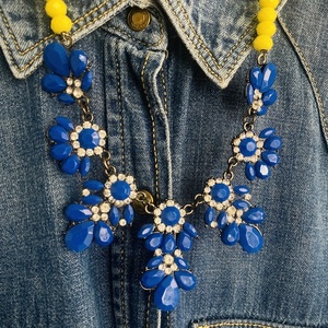 Statement beaded necklace royal blue - χάντρες, κοντά, μπλε χάντρα, φθηνά - 4