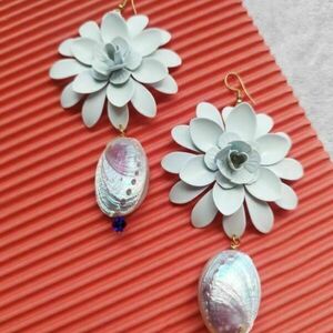 ♦ SET DELIA EARRNGS + CAPRINA NECKLACE - κοχύλι, πηλός, απαραίτητα καλοκαιρινά αξεσουάρ, σετ κοσμημάτων - 3