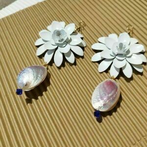 ♦ SET DELIA EARRNGS + CAPRINA NECKLACE - κοχύλι, πηλός, απαραίτητα καλοκαιρινά αξεσουάρ, σετ κοσμημάτων - 4