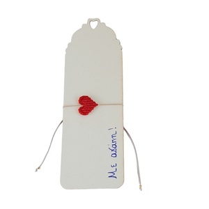 Σελιδοδείκτης με βραχιόλι μακραμέ δώρο για την δασκάλα - καρδιά, κορδόνια, χεριού