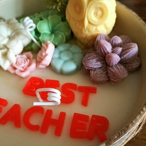 Κεραμικό μπολ με σύνθεση από κερί σόγιας για την καλύτερη δασκάλα. - αρωματικό, για δασκάλους, vegan κεριά, η καλύτερη δασκάλα - 4