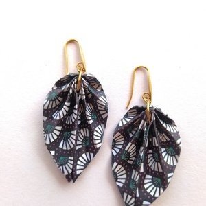 Origami earrings - επιχρυσωμένα, χαρτί, ατσάλι, boho