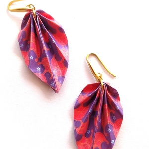 Origami earrings ✨✨✨ - επιχρυσωμένα, ασήμι 925, χαρτί, boho
