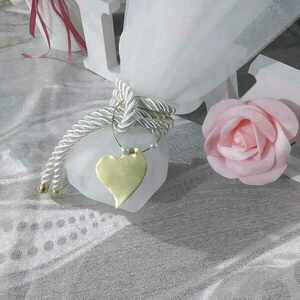 Μπομπονιέρα γάμου χειροποίητη με καρδιά από αλπακά - γάμου