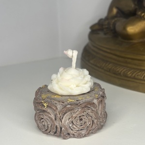 Αρωματικό κερί σόγιας καφέ cream τριαντάφυλλα - γάμου, αρωματικό, κεριά, vegan κεριά - 2