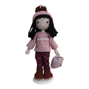 Πλεκτή χειμωνιάτικη κούκλα με αποσπώμενα ρούχα - κορίτσι, λούτρινα, amigurumi, πλεχτή κούκλα