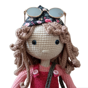 Πλεκτή κούκλα με γυαλιά και αποσπώμενα ρούχα - κορίτσι, λούτρινα, amigurumi, πλεχτή κούκλα - 3