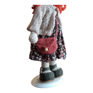 Πλεκτή κούκλα με καπέλο και αποσπώμενα ρούχα - κορίτσι, λούτρινα, amigurumi, πλεχτή κούκλα - 3
