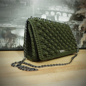 crochet shoulder bag handmade bag woman's bag - νήμα, ώμου, μεγάλες, all day, πλεκτές τσάντες - 2