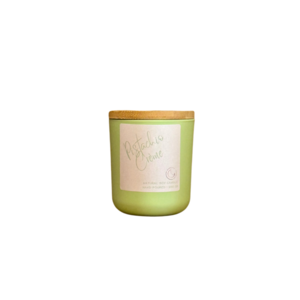 Pistachio Crème….Δοχείο με αρωματικό φυτικό κερί σόγιας και ξύλινο καπάκι. (200 gr) - αρωματικά κεριά, vegan friendly, soy candle