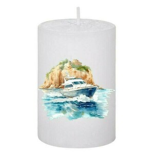 Κερί Καλοκαιρινό Santorini 86, 5x7.5cm - αρωματικά κεριά