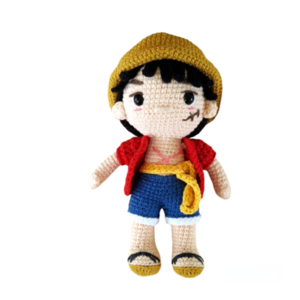 Πλεκτός Monkey D Luffy (Λούφυ), 18cm - αγόρι, λούτρινα, ήρωες κινουμένων σχεδίων