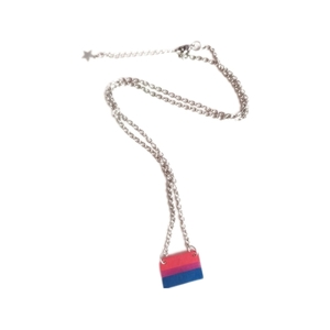 Κολιέ με την bisexual flag - plexi glass, ατσάλι