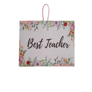 Καδράκι ξύλινο ''Best Teacher'' πολύχρωμα λουλουδια 11,50χ9,50εκ.-apois - πίνακες & κάδρα, για δασκάλους