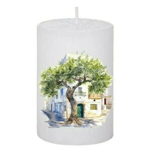 Κερί Καλοκαιρινό Greece Olives 120, 5x7.5cm - αρωματικά κεριά