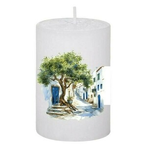 Κερί Καλοκαιρινό Greece Olives 123, 5x7.5cm - αρωματικά κεριά