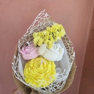 Mini flower candle bouquet - αρωματικά κεριά - 2