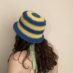 Ψάθινη καπέλο - νήμα, ψάθινα - 3