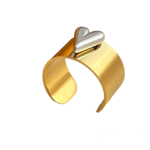 Δαχτυλίδι από Ατσάλι ZEUS χρυσό χρώμα επίχρυσο - επιχρυσωμένα, καρδιά, ατσάλι, αυξομειούμενα, φθηνά