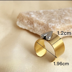 Δαχτυλίδι από Ατσάλι ZEUS χρυσό χρώμα επίχρυσο - επιχρυσωμένα, καρδιά, ατσάλι, αυξομειούμενα, φθηνά - 3